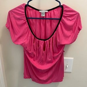 Womens H&M Keyhole Top Pink/Black Size S